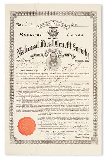 (FRATERNAL ORGANIZATIONS.) HOLMES, REV. A.W. Collection of 30 pieces: flyers, stock certificates, and pamphlets from the Ideal Benefit